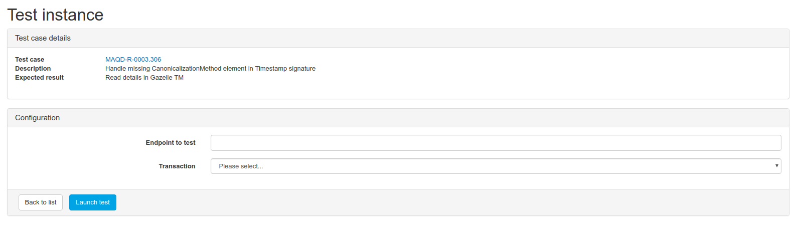 XUA X-Service User Test test case execution