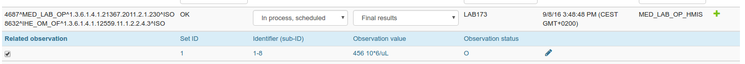 Observation linked to an order