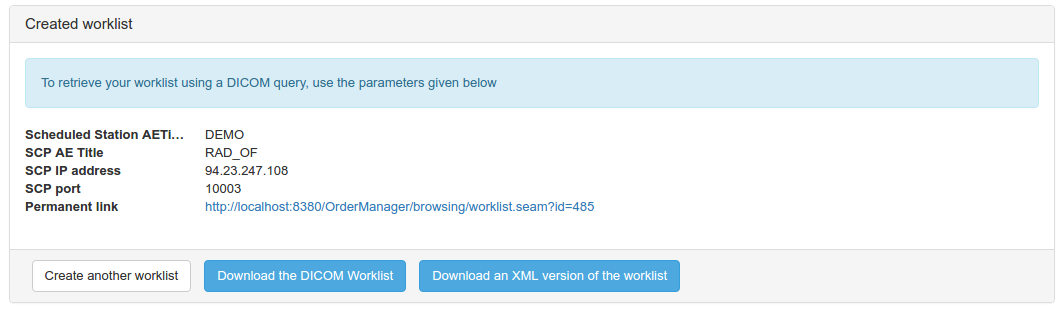 DICOM Modality worklist details